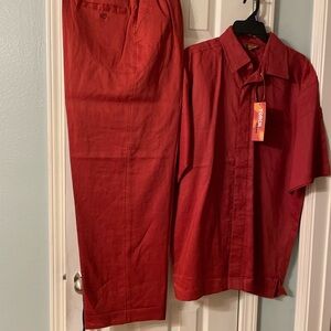 Men's Red Chinos & Khakis Set